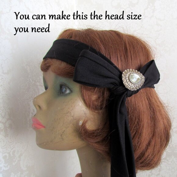 GIRL'S XL DANCE COSTUME, ROARING 20s FLAPPER WEISSMAN BLACK w RED FRINGE, EXTRAS - Picture 5 of 10